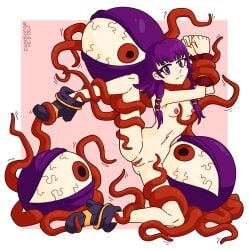 breasts clitoral_hood clitoris cynosurge fire_emblem fire_emblem:_the_sacred_stones lute_(fire_emblem) mogall monster naked naked_female naked_footwear nipples no_penetration nude nude_female pale-skinned_female pale_skin purple_eyes purple_hair pussy shoes shoes_only simple_background small_breasts tentacle tentacle_bondage tentacle_monster tentacle_rape tentacles vagina