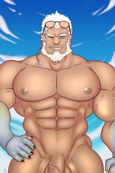 1boy aegir_(tokyo_afterschool_summoners) male male_only nipples solo tokyo_afterschool_summoners