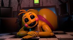 1girls 3d 3d_(artwork) ass bib big_ass chickenchicalover clothed clothed_female emerging female female_only five_nights_at_freddy's five_nights_at_freddy's_2 fnaf2_location panties pink_panties robot robot_girl solo solo_female tagme toy_chica_(fnaf) vent