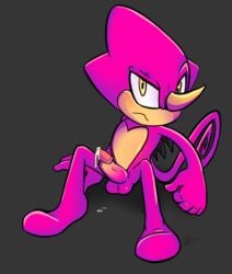 2018 anthro blush cum embarrassed espio_the_chameleon featureless_feet geekoflewds geekoflimn geekoflove grey_background male male_only nude penis simple_background solo sonic_(series)