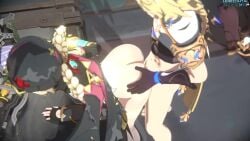 1boy 1girls 30_seconds 3d aether_(genshin_impact) animated bent_over blonde_hair blush bouncing_breasts braided_hair breast_jiggle breasts cum cum_drip cum_dripping cum_dripping_out_of_pussy cum_in_pussy cum_inside eyebrows female genshin_impact hair_rings horizontalslope hoyoverse jahoda_(genshin_impact) lehornysfx light-skinned_female light-skinned_male light_skin male medium_breasts mihoyo moan moaning no_panties opennsfwsp outside outside_sex partially_clothed penetration penis pussy raptoraudiosfx ripped_clothing rubyredva sex sex_from_behind short_video shorter_than_30_seconds sound tagme torn_clothes torn_clothing twintails video voice_acted