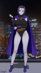 1girls absurdres ai ai_generated animification artist_name black_nails breasts clothed colored_skin commission dc dc_comics female forehead_jewel full_body gluteal_fold grey_skin highres looking_at_viewer medium_breasts navel oslight purple_eyes purple_hair rachel_roth raven_(dc) shiny_skin short_hair smile solo standing teen_titans thighs toes underwear warner_brothers