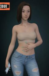 1female 1girl 3duk ai_assisted asian asian_female black_hair female_only girl girl_only iphone jeans life_is_strange life_is_strange_2 looking_at_viewer lyla_park nail_polish only_female only_girl smartphone strapless_bra strapless_top strapless_topwear tank_top teen teen_female teen_girl teenage teenage_female teenage_girl teenager