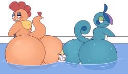 2boys 2boys1girl 2d ass ass_bigger_than_head ass_focus backsack balls between_ass drawful-s drizzile face_between_asses face_in_ass fat_ass female femboy frown game_freak hair_over_one_eye hood huge_ass human long_tail looking_back looking_back_at_another male male/male/female multiple_males naked nicol_(drawful-s) nintendo no_sex nonhuman nude pokemon pokemon_(species) pokemon_bw pokemon_ss pool sandwiched scalie scalie_male scrafty simple_background size_difference tail