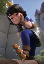 1boy 1girls 3d ai_generated blue_princess_(clash_royale) censored clash_(series) clash_royale clothed clothed_female clothing feet feet_fetish feet_on_penis female male princess_(clash_royale) royalty supercell unseen_character unseen_male_face