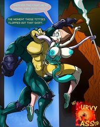 alien animal_humanoid anthro battletoads cartoon_network crossover dialogue duo english_text female gem_(species) highres humanoid humanoid_on_anthro interspecies kurvylass long_tongue male male_penetrating pearl_(steven_universe) penis sex steven_universe straight text tongue video_games zitz_(battletoads)