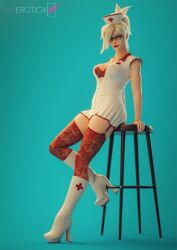 1girls 2025 3d 3d_(artwork) angela_ziegler barstool blender blonde_female blonde_hair boots bra dr._ziegler female female_focus female_only fishnet_legwear fishnet_stockings fishnets glasses headwear hi_res high_heels highres labcoat laced_bra laced_legwear legwear light-skinned_female light_skin mercy nurse nurse_cap overwatch overwatch_2 pose posing presenting red_bra red_fishnets red_legwear red_lingerie showing_off stockings swiss swiss_female thick_thighs underwear vgerotica watermark