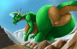absurd_res anthro ass big_butt breasts city dragon female genitals grow growing growth hi_res huge_butt hyper hyper_butt macro mythological_creature mythological_scalie mythology nature nude scalie solo vulva whitedragon1204