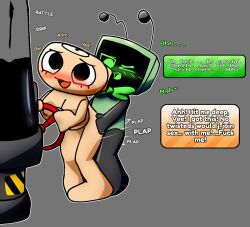 antennae antennae_(anatomy) anthro big_breasts bow bowtie breasts dandy's_world dialogue duo duo_focus female/futa female/intersex fossil futa_on_female futanari ichor intersex machine naked naked_female nude nude_female object_head open_mouth overheatmaniac plain_background roblox roblox_game sex shell shelly_(dandy's_world) tagme tv tv_head tv_screen vee_(dandy's_world) yuri