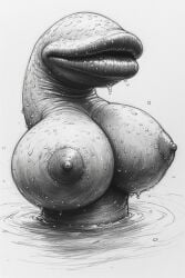 ai_generated anthro anthro_only anthrofied ass big_lips big_lips_no_eyes breasts eyeless female female_only furrypornaddiction huge_ass huge_breasts huge_lips leech leech_with_a_body lips monochrome monster no_eyes solo solo_anthro solo_female wet wet_body what what_has_science_done