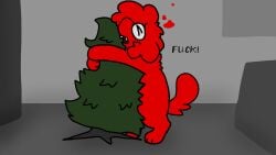 1_eye animated anthro candy christmas christmas_tree dessert food food_creature genitals gummy_(food) gummy_creature heart_symbol holidays imminent_orgasm living_candy male male_only nakeilyar penis plant red_body satire sex solo tail tail_motion tailwag text tree what wilt_(nakeilyar)