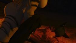 3d animated anthro ass_slap big_ass big_breasts final_fantasy_xiv futa_on_female futanari hrothgar milf miqo'te pounding pussy_pounding tagme video warrior_of_light_(ff14) whore_of_light