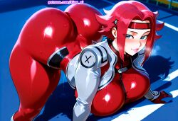 1female 1girls absurd_res ai_assisted ai_generated ass big_ass big_breasts big_butt big_thighs blue_eyes bodysuit breasts code_geass female flipped_hair headband high_resolution highres kallen_stadtfeld king_ai kouzuki_kallen large_ass large_breasts large_butt massive_ass massive_breasts massive_butt massive_thighs pilot_suit red_bodysuit red_hair short_hair stable_diffusion thick_ass thick_butt thick_legs thick_thighs thighs