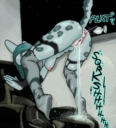 anal anal_fluids anthro anus blue_body blue_fur blue_hair bodily_fluids breasts buttplug clothing crouching ejaculation feet felid feline female fur furniture gaping gaping_anus genital_fluids genitals hair hieronymusjohnson legwear legwear_only leopard low-angle_view mammal markings mostly_nude nipples pantherine plug_(sex_toy) pubes sex_toy sofa solo spots spotted_body spotted_markings stockings stockings_only tail tiptoes vaginal_fluids vaginal_squirting vulva