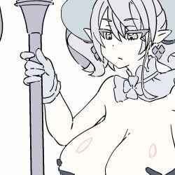 animated ariane_the_labrynth_servant arianna_the_labrynth_servant big_breasts bored breast_grab demon demon_girl duel_monster earrings female female_only gif gloves grabbing grabbing_breasts green_eyes groping groping_breasts hand_on_breast huge_breasts konami labrynth_of_the_silver_castle lance large_breasts looking_at_another lovely_labrynth_of_the_silver_castle massaging_breasts necklace pale_skin princess queen rarara_max serious twintails white_background yu-gi-oh!