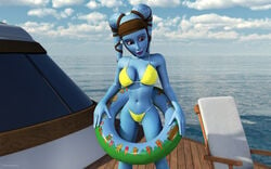 1girls 2014 3d aayla_secura alien alien_girl alternate_version_available artist_name bare_shoulders big_breasts bikini bikini_bottom bikini_top blue_skin busty chair clone_wars curvy day detailed_background ewok_floating_tire eyelashes female female_only front_view headgear hourglass_figure humanoid jedi jedi_master kondaspeter looking_down mammal midriff open_mouth outdoor outside pose posing purple_lips shadow shiny shiny_skin solo spread_legs spreading standing star_wars swimsuit thong twi'lek underboob voluptuous water wide_hips yellow_eyes