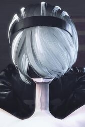 3d animated fellatio nier:_automata no_sound pov red_lipstick shirosfm shorter_than_10_seconds source_filmmaker vertical_video video white_hair yorha_2b