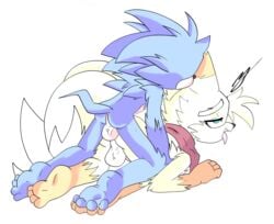 anal anus ass balls barefoot doggy_style gay penis sonic_(series) sonic_the_hedgehog tails vellvetfoxie