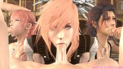 3boys 3d 3girls animated deepthroat eclair_farron erection esk face_fucking fellatio female final_fantasy final_fantasy_xiii group handjob irrumatio looking_at_viewer loop male no_sound oerba_yun_fang_(ff_xiii) oral penis pov serah_farron source_filmmaker straight video