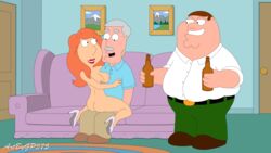 accurate_art_style carter_pewterschmidt cheating_wife cuckold family_guy father_and_daughter female gp375 incest lois_griffin long_hair male on_couch orange_hair peter_griffin riding_penis