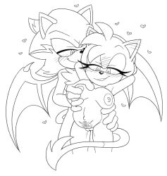 amy_rose demon demon_tail demon_wings fan_character grabbing_breast grabbing_breasts_from_behind half-closed_eyes hand_on_hip happy impregnated line_art pregnant pregnant_belly pregnant_female shenadical smiling sonic_(series) sonic_fan_characters sonic_oc sonic_the_hedgehog_(series) womb_tattoo