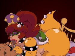 1boy 1girls anthro anthro_on_human ass bed bedroom blowjob bowser bowsette bracelet claws collar crown dumptruck_ass duo enormous_ass erection faceless_male fat_ass fellatio female female_bowser female_focus furry furry_female genderswap_(mtf) genitals gigantic_ass hair horns huge_ass human human_on_anthro indoors interspecies koopa large_ass larger_female lesorgnsfw light-skinned_male light_skin male male/male mammal mario mario_(series) mature mature_anthro mature_female mature_male nintendo nude nude_female nude_male oral oral_sex penis penis_in_mouth ponytail pubic_hair red_hair red_hat reptile rule_63 scalie shell size_difference smaller_male spiked_shell spikes spikes_(anatomy) tail thick_ass unseen_male_face yellow_body