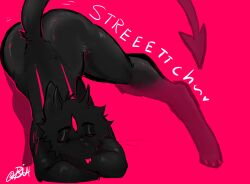 black_body black_fur demon demon_tail freak fur furry furry_ass furry_male furry_only incubus incubus_horns pink_eyes submissive submissive_male suggestive_pose tail three_eyes