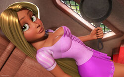 1girls 3d artist_name big_breasts blonde_hair breasts busty cleavage clothing curvy detailed_background disney dress eyelashes female female_only front_view frying_pan green_eyes holding_object hourglass_figure human indoors inside kondaspeter long_hair looking_at_viewer pink_skirt pose posing princess rapunzel room royalty shadow shiny shiny_skin skirt solo stairs standing tangled very_long_hair voluptuous wide_hips yellow_hair