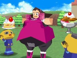 big_belly capcom echoednewt fat forced_feeding low_poly mega_man mega_man_legends obese overweight servbot shocked tron_bonne