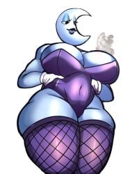 big_breasts blue_skin fishnets glitch_productions moon_(the_amazing_digital_circus) the_amazing_digital_circus wide_hips zom_bur