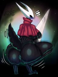 1girls big_ass big_breasts big_butt black_body black_skin bubble_ass bubble_butt bug bug_girl cartoonwizzard hollow_knight hornet_(hollow_knight) large_ass large_butt shaking_ass shaking_butt silksong sweating tight_anus twerking