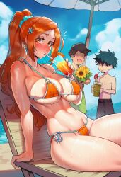 aesthetic ai_generated ariababe beach big_breasts bikini bleach inoue_orihime patreon
