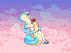 1boy 1girls animated anthro cloud_meadow cum evan_(cloud_meadow) human human_on_anthro human_on_humanoid human_penetrating interspecies monster_girl naga orgasm pumping_cum snake snake_girl sound straight tagme tanline video