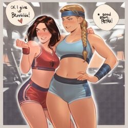 2girls ai_generated aroused aroused_female big_ass big_breasts big_thighs breasts brunnhilde couple curvaceous curvy curvy_figure digital_media_(artwork) duo european_mythology female femdom femsub genderswap genderswap_(mtf) gentle_femdom gym gym_clothes hips horny horny_female hourglass_figure huge_ass huge_breasts huge_thighs large_ass large_breasts large_thighs legs light-skinned_female light_skin lovers marvel marvel_comics mature mature_female mythology norse_mythology peter_parker petra_parker phophopho rule_63 scandinavian_mythology slim_waist spider-man spider-man_(series) story thick thick_hips thick_legs thick_thighs thighs thor_(series) valkyrie valkyrie_(marvel) voluptuous waist wholesome wide_hips wide_thighs workout_clothes yuri
