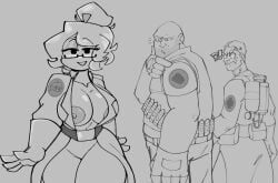 2boys1girl breast cheating cheating_boyfriend cheating_husband cosplay dumass_st friday_night_funkin girlfriend_(friday_night_funkin) glasses heavy_(team_fortress_2) kccatboi2002 medic_(team_fortress_2) meme reference_image team_fortress_2 tf2