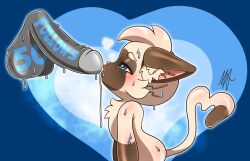 blue_eyes blush brown_face cat_ears cat_humanoid cat_tail cum cum_drip cum_in_mouth grey_dick grey_penis half-closed_eyes heart-shaped_pupils heart_shaped_tail jay_(eejacee) kissing_penis kissing_penis_tip musk musk_clouds semi-closed_eyes siamese siamese_cat simple_background simple_coloring simple_shading sweat sweating teddybunnmt white_body white_fur white_hair