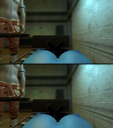 2girls 3d artist_request blurry breasts chell female female_only female_pov first_person_view half-life half-life_(series) half-life_2 multiple_girls nipples portal_(series) pov undertale undertale_(series) undyne undyne_(rafaknight)