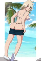 ass breasts cleavage female female_only looking_at_viewer looking_back mature_female milf mitsuki_bakugou mother my_hero_academia solo stretchnsin