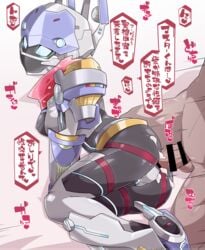 anal anal_penetration anal_sex armor artoria_pendragon blonde_hair blue_eyes bodysuit cum_in_ass exosuit fate/grand_order fate_(series) female from_behind helmet kni-droid mechanical mechanical_suit metal metal_anus metal_ass metal_breasts metal_girl metal_skin metallic_body metallic_skin mysterious_heroine_xx_(foreigner) robot robot_girl through_clothes tight_bodysuit