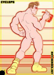 1boy 2012 anti-heroes.net ass bara cyclops_(x-men) human jc_hetheredge male male_only marvel marvel_comics muscle muscular nude scott_summers solo testicles uncensored x-men yaoi