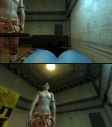 3d areolae armwear chell female human low_quality nipples no_artist no_source portal_(series) undertale undyne undyne_(rafaknight)