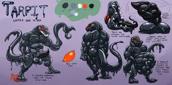 1boy absorption absorption_vore anthro character_sheet furry gay goo goo_creature hungothenomster male male_only model_sheet monster naked nude red_eyes scalie sharp_teeth slime solo tarpit_(hungothenomster) teeth vore