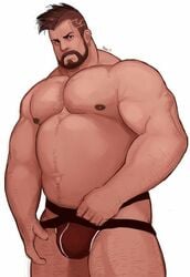 bara beefcake beefy belly big_muscles chest goatee human hunk jockstrap male male_focus male_only muscles muscular muscular_arms muscular_legs muscular_male muscular_thighs nipples piercing solo underwear underwear_only