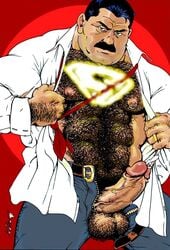 bara big_penis bruno_b dc hairy_male male male_only male_solo solo superhero superman