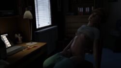 1girls 3d breasts_out drunk female glasses human kate_marsh koomer life_is_strange masturbation pajamas pajamas_down pants_down shirt_up sleeping small_breasts solo solo_female