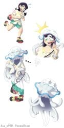 1girls game_freak identity_death nihilego pokemon pokemon_sm selene_(pokemon) sequence transformation transformation_sequence veemodraw