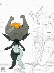 1boy 1girls 2d 2d_animation animated ass bouncing_ass crimsoncoax female imp_midna link link_(twilight_princess) male midna nintendo nude pointy_ears shaking_ass shaking_butt shortstack the_legend_of_zelda twerking twilight_princess