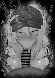 1boy 1girls artoria_pendragon big_breasts big_penis black_and_white blush breasts cap censored dark-skinned_male dark_skin detailed_background drooling erect_nipples eyelashes fate/grand_order fate_(series) fellatio female hat heart human indoor inside interracial kurotama looking_at_viewer male male_pov mysterious_heroine_xx_(foreigner) oral oral_sex penis ponytail room saliva shiny shiny_skin short_hair sketch sound_effects squatting sweat text tied_hair vein veins veiny veiny_penis