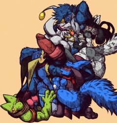 3_toes abs accessory anal anal_sex anthro anus aroused ass bakucario_(jw_bash) balls barazoku big_balls big_penis biped black_ears black_eyebrows black_eyes blue_body blue_fur blue_hair blush bodily_fluids chest_tuft claws collar collar_only collarbone countershade_fur countershade_torso countershading dewott digital_media_(artwork) digitigrade dominant dragon dreeda dripping duo embarrassed erection eyebrows fan_character feet fingers fluffy fluffy_body fluffy_tail fur generation_3_pokemon generation_4_pokemon generation_5_pokemon generation_6_pokemon generation_7_pokemon generation_8_pokemon genital_fluids genitals green_body greninja grey_body group group_sex hair hair_over_eyes hakamo-o hatching_(art) hi_res hisuian_form hisuian_samurott huge_cock jewelry jwbash knot_(anatomy) larger_dom leaking leaning leaning_forward licking licking_lips life_orb long_tongue looking_at_viewer looking_back male male/male mammal membrane_(anatomy) mouth_closed multicolored_body muscular muscular_anthro muscular_male mustelid mythological_creature mythological_scalie mythology necklace nintendo nude open_mouth oral oral_penetration paws pecs penetration penile penile_penetration penis penis_in_ass penis_lick pink_nose pokemon pokemon_(species) pokemon_legends_arceus ponytail precum precum_drip presenting presenting_hindquarters pupils raised_tail red_body reed_(dreeda) regional_form_(pokemon) riolu samurott scalie scarf sex shaded sheepish_grin simple_background size_difference slit_pupils smile smiling_at_viewer snout solo spikes spikes_(anatomy) standing steps submissive symbol tail teeth text toes tongue tongue_around_penis tongue_out tough_guy traditional_media_(artwork) treecko tuft two_tone_body webbed_feet webbed_hands whiskers white_whiskers yellow_sclera