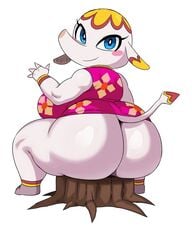 2021 animal_crossing anthro ass ass big_ass big_breasts big_butt breasts bulge clothed clothing dry_humping duo edit edited elephant elephantid female female_focus female_only genitals hi_res hot_dogging huge_ass huge_butt interspecies mammal margie_(animal_crossing) nintendo penis proboscidean solo_female solo_focus sssonic2 twitter video_games